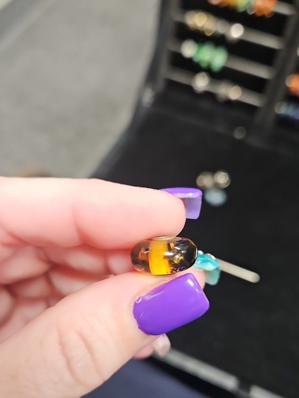 Trollbeads Amber Glass Bead with  Honey Stripe
